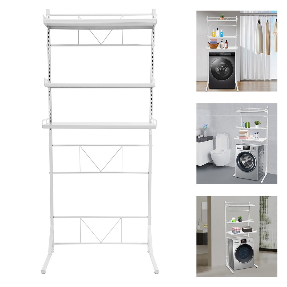 Multi-functional Three Tier Washing Machine Shelf, Laundry Room Storage Shelf
