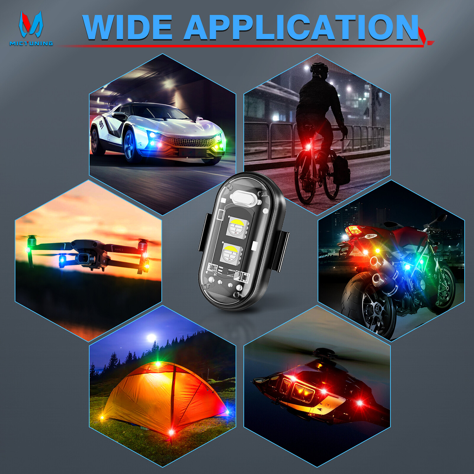 8PCS Wireless LED Strobe Lights,8 Colors Anti-Collision Led Warning Lights