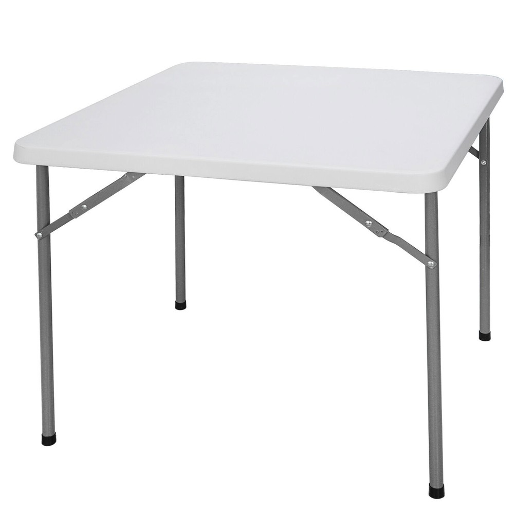 3 FT Square Plastic Folding Event Table Portable Banquet Table with Locking Legs