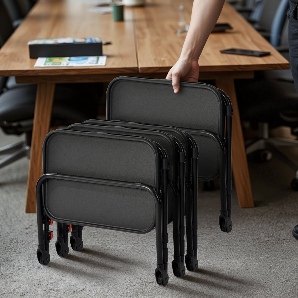 Adjustable Folding Table Portable Small Table Patio Camping/Backyard Black