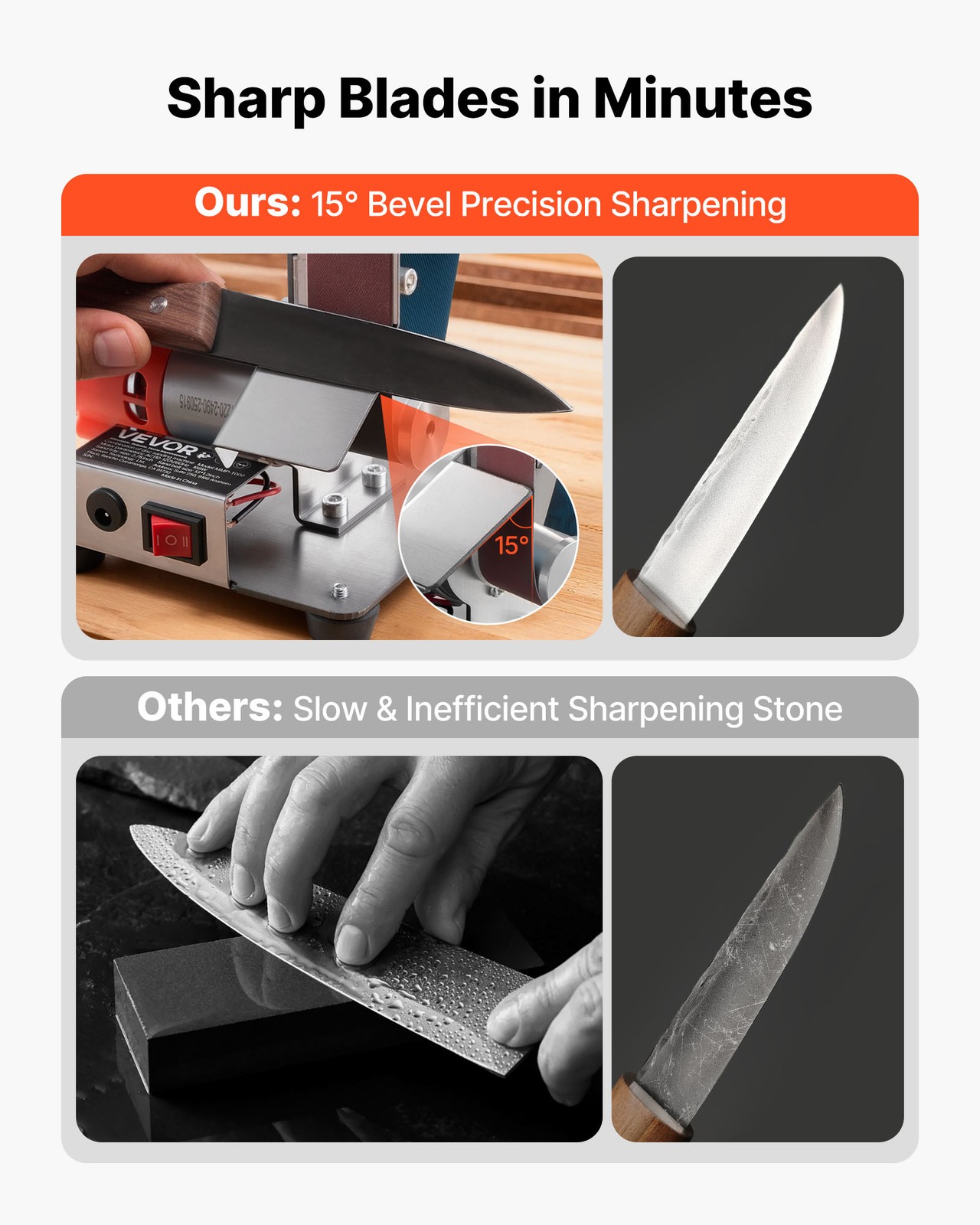 VEVOR 3-in-1 Mini Belt Sander Grinder Polisher Combo with 7 Speeds Adjustment