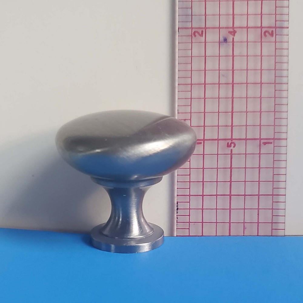 Lot of 10 Brushed Silver Knobs Drawer Pulls with Screws