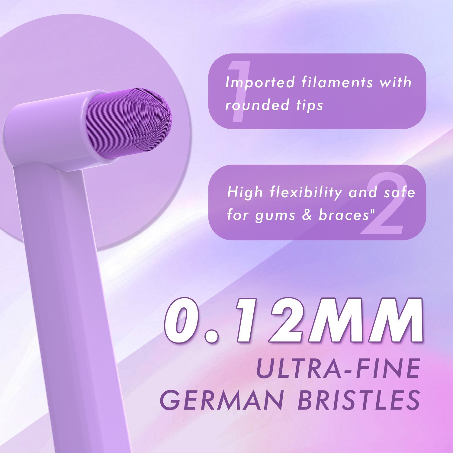 Orthodontic End Tuft Toothbrush with 0.12mm German Bristles – Deep Clean-2 Packs