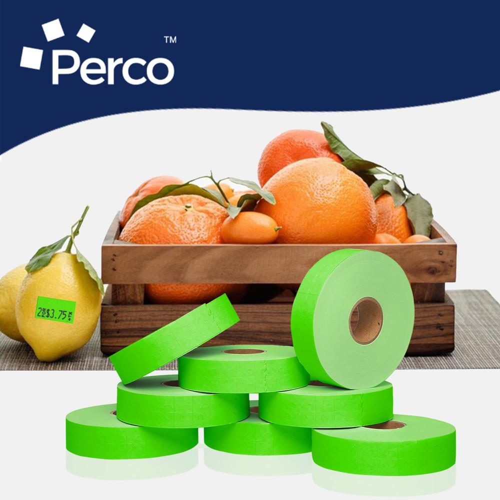 Perco Fluorescent Green Pricing Labels for 1 Sleeve,