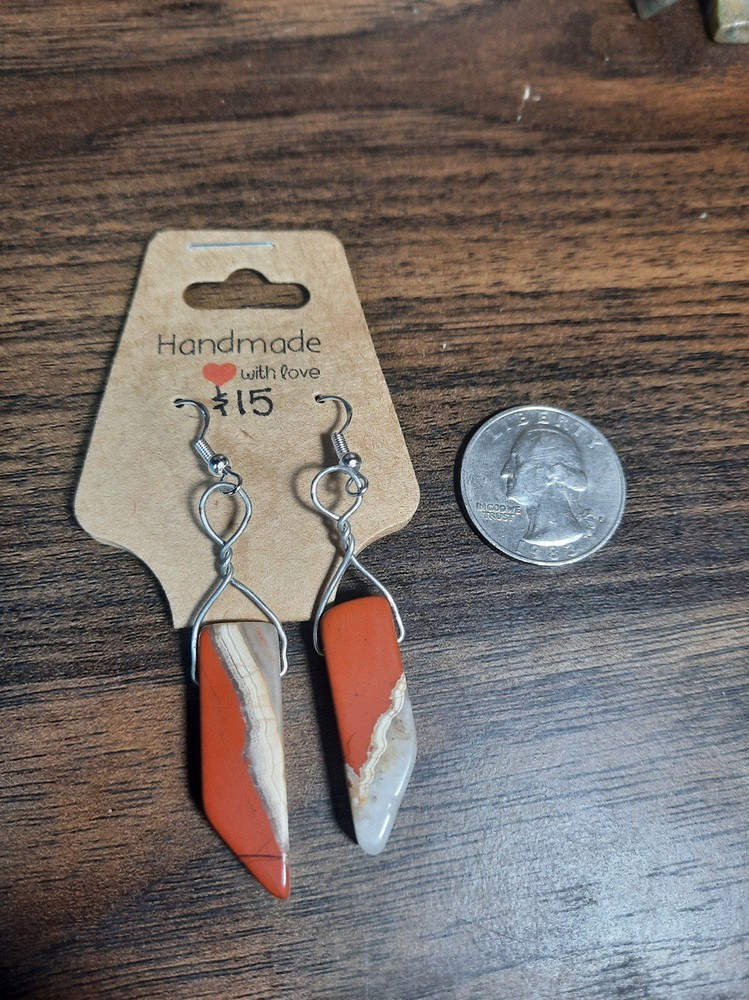 Red Jasper Crystal earrings s925