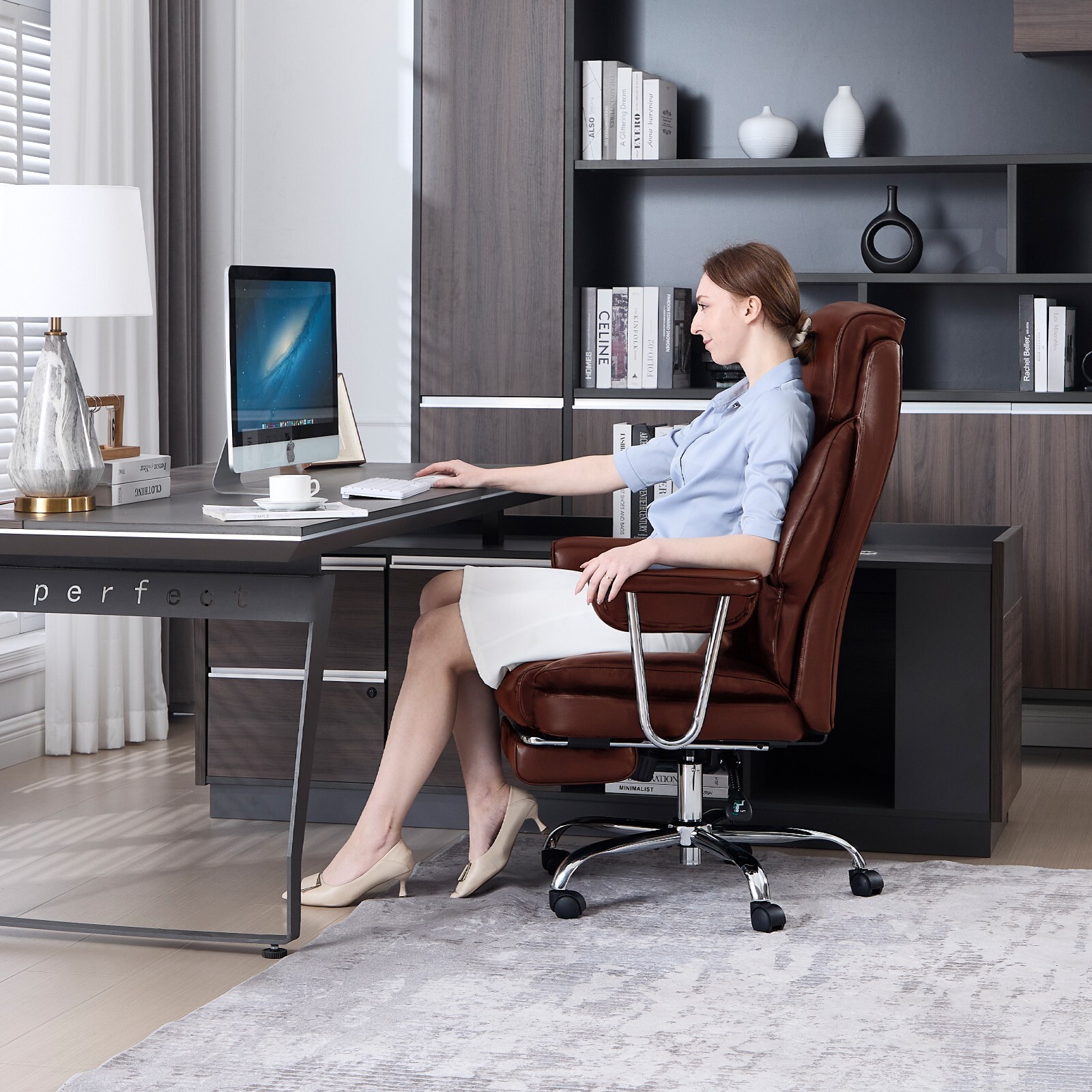 Big and Tall Office Chair 800lbs Wide Seat Office Chair with Back Support