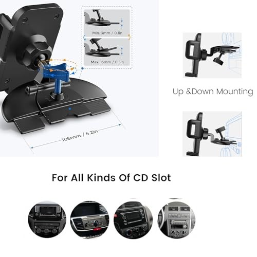 Replacement CD Phone Mount, CD Slot Mounting Bracket Base Lightweight