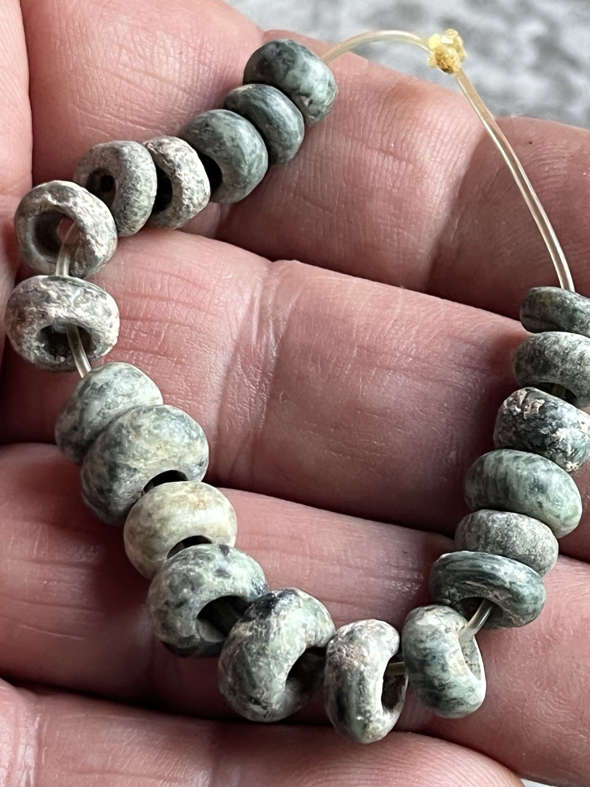 20 Jade Beads PreColumbian Ancient Artifacts Teotihuacan Mayan Free Shipping