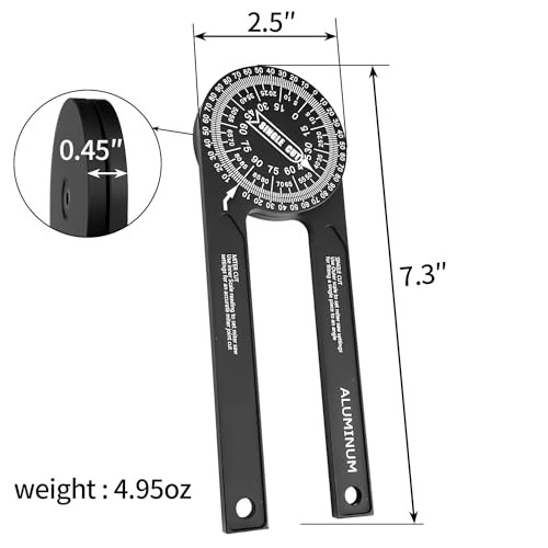 Aluminum Miter Saw Protractor 7" Angle Finder Featuring Precision Laser