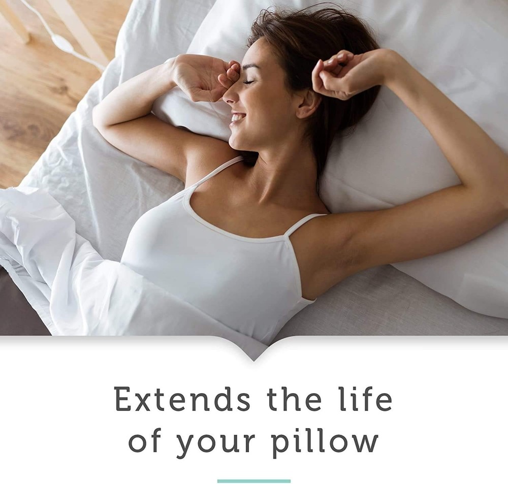 AllerEase Ultra Soft Pillow Protector - Travel Size 14"x20" with Allergy Defense