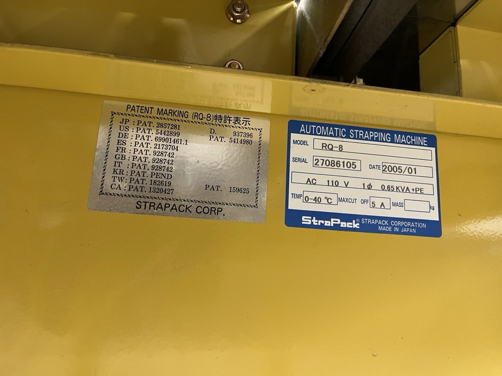 StraPack RQ-8 nylon strapping machine.