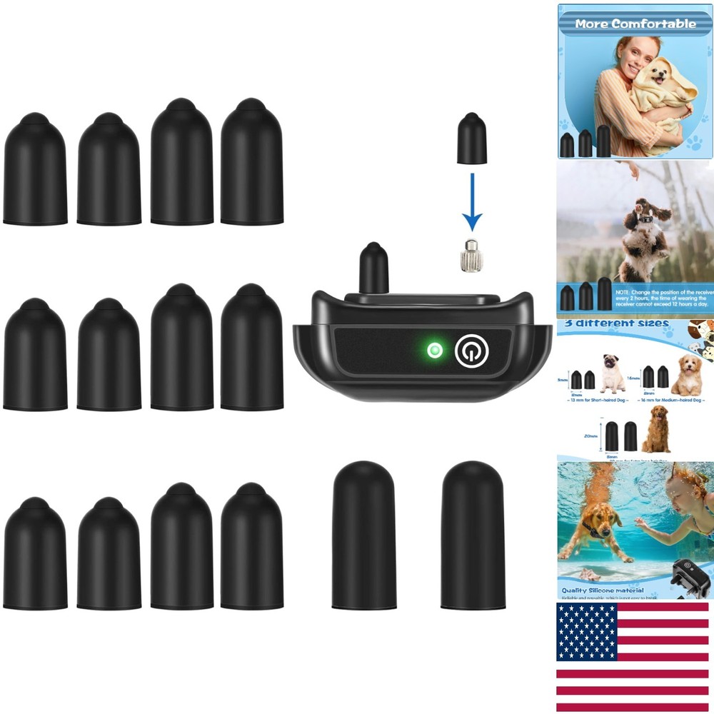 Essential 24 Piece Dog Collar Tip Replacement Set - Soft Silicone, Easy Install