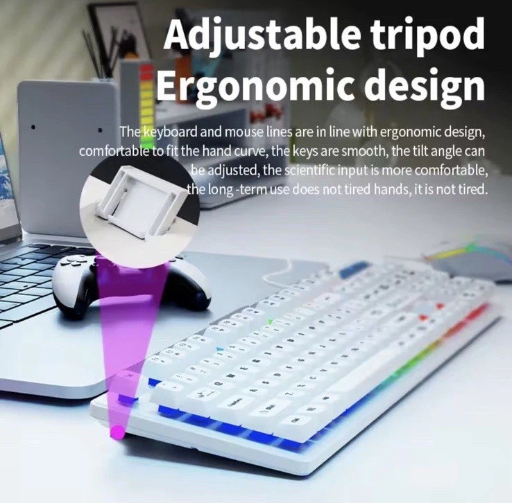 Computer Desktop Gaming Keyboard and Mouse Mechanical Feel Led Light Backlit