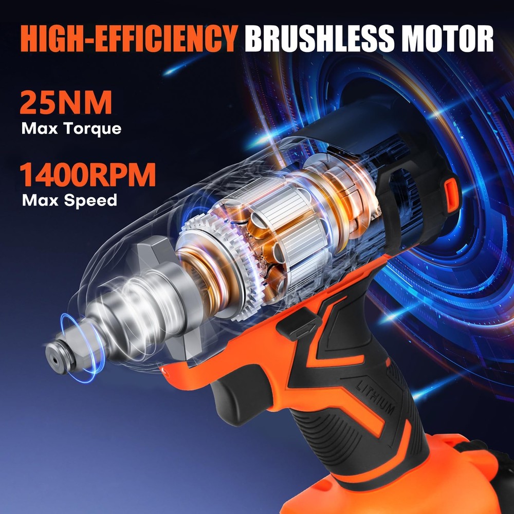 20v Drill Driver Set Cordless Drill Battery Charger 25+1 Torque 43 PCS Bits