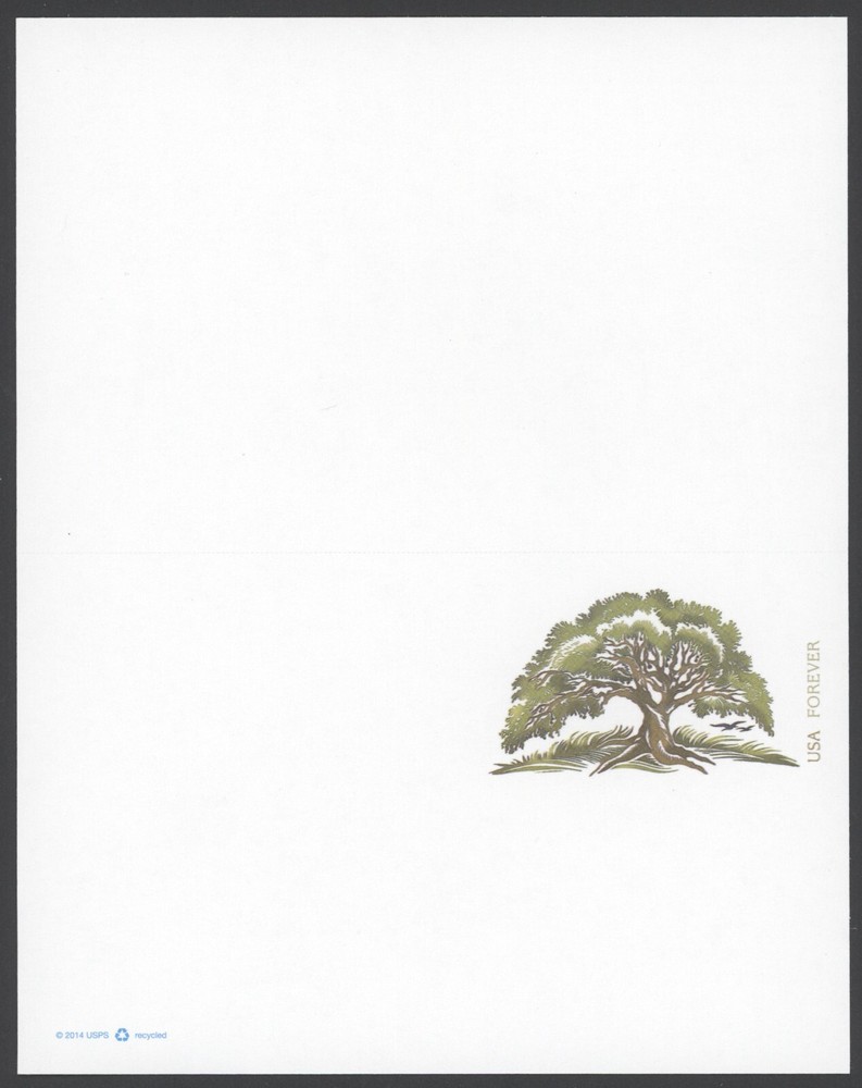 2014 US Scott #UX645 Tree Postal Reply Card, Forever MNH