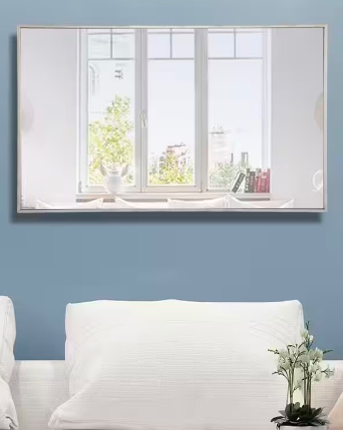 Living District Elegant Decor MR4076S Wall Mirror Rectangular Silver 40" X 24"