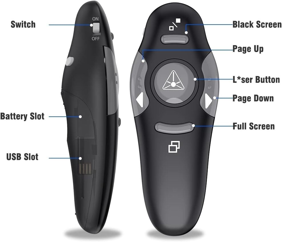 Power point Presentation Remote Wireless USB PPT Presenter Laser Pointer Clicker