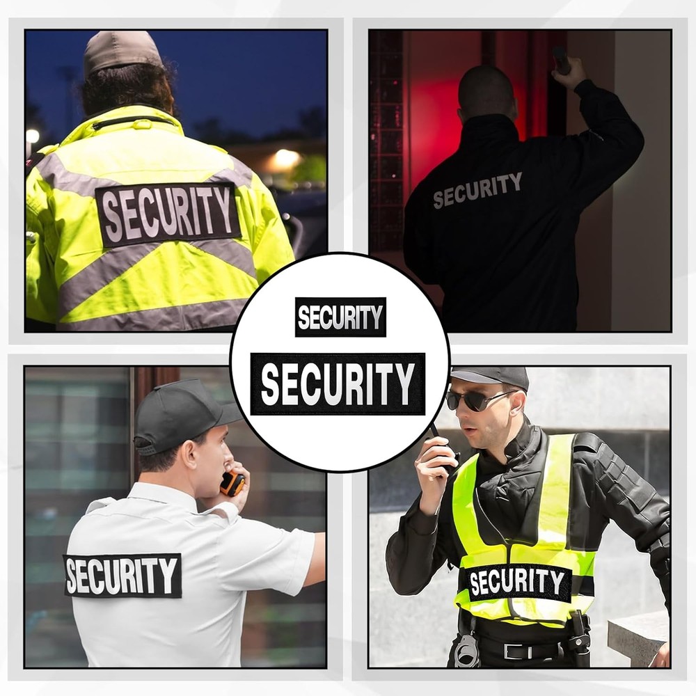 Security Patch, 2 Pcs Reflective Security Hook and Loop Patch for Vest Printed