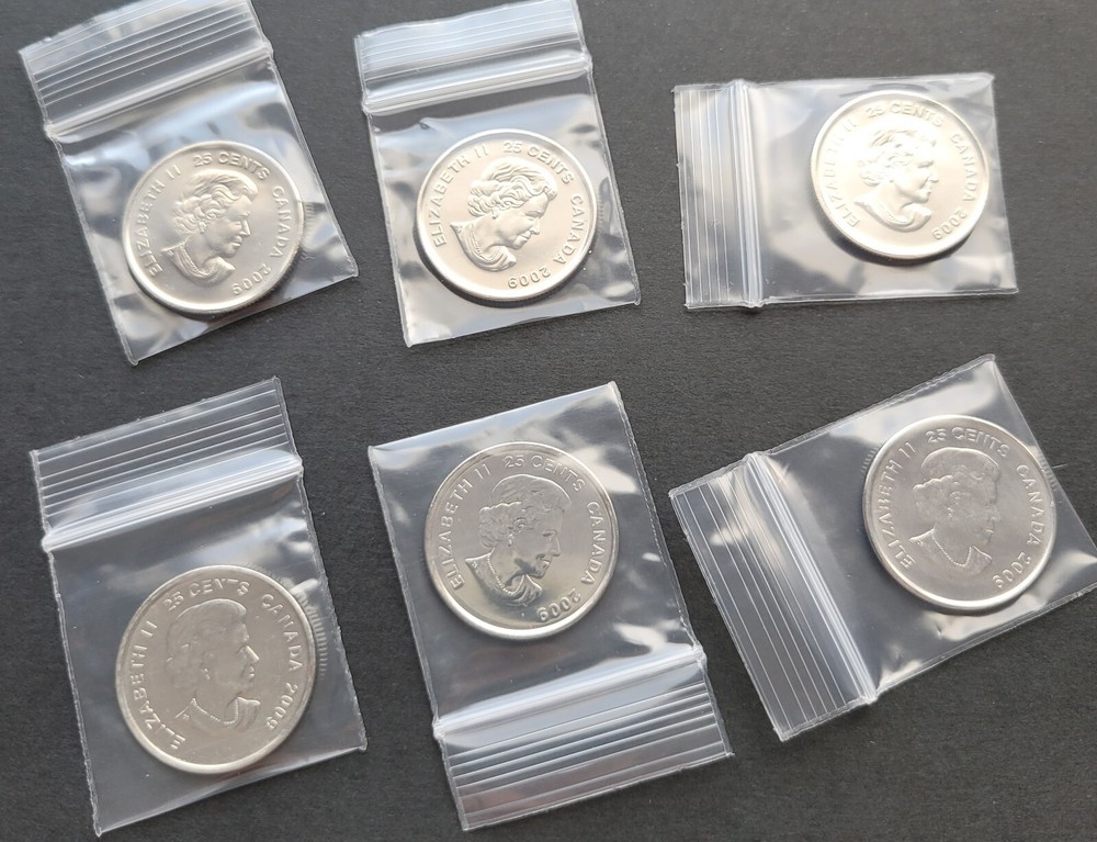***CANADA 25 CENTS 2010 VANCOUVER *** FROM MINT ROLLS ***