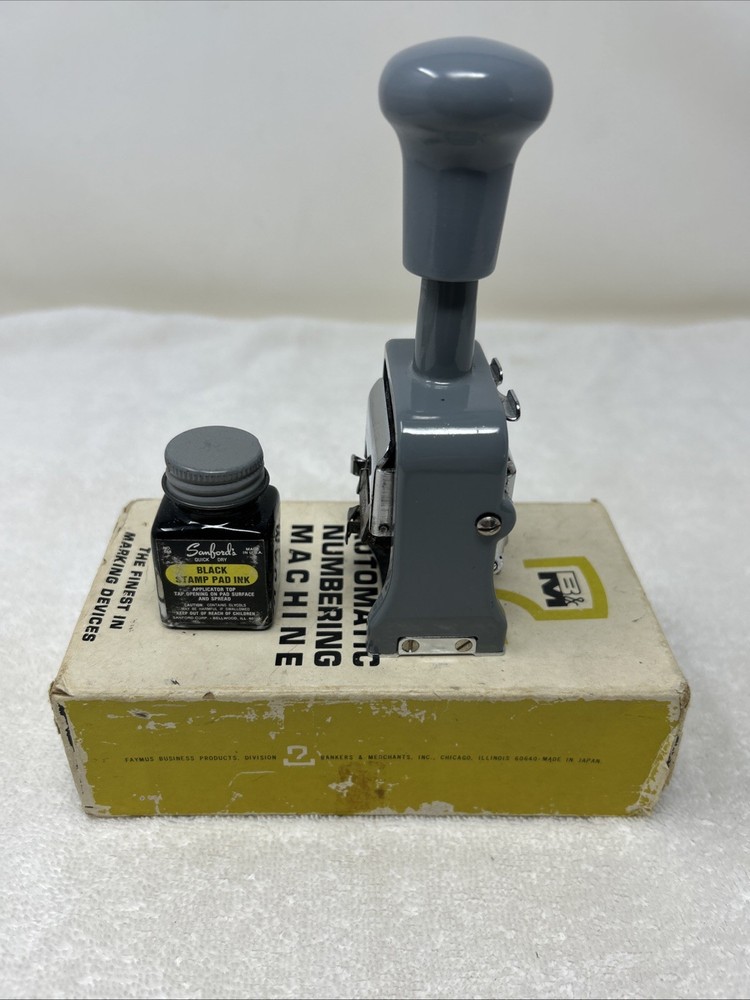 Faymus Automatic Numbering Machine Numerator Model 6 Wheels UNTESTED‼️