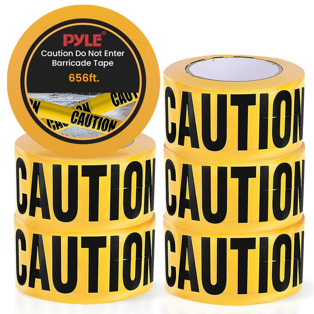 Pyle 6 Pieces Yellow Caution Do Not Enter Tape Set