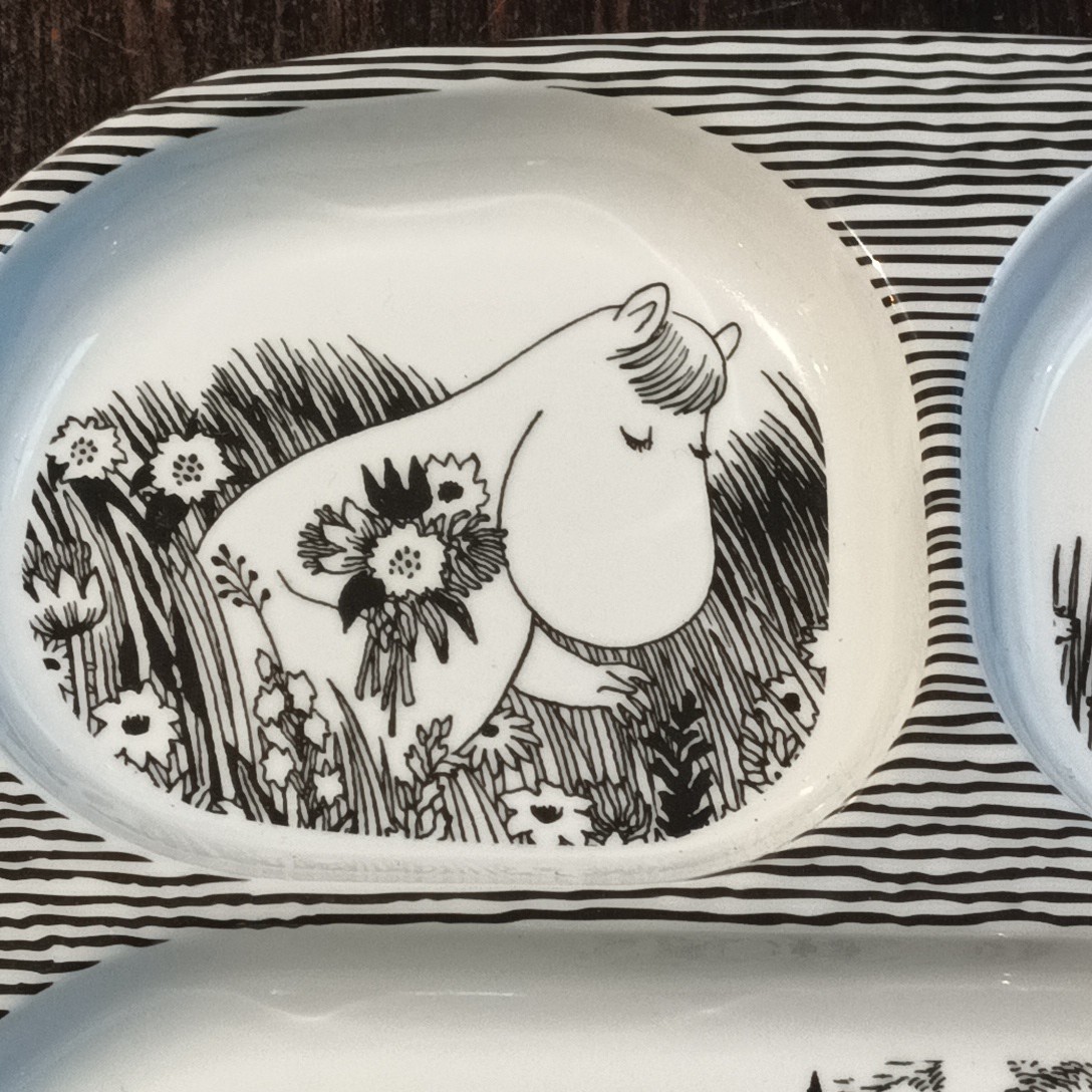 Moomin Characters Kids Melamine Divided Plate Tray 4 Compartment Ratt Start