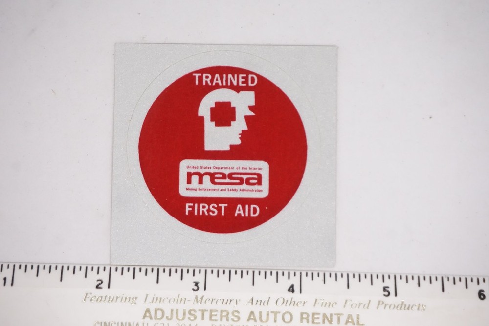 MSHA Decal Sticker Mining Safety Trained First Aid Reflective