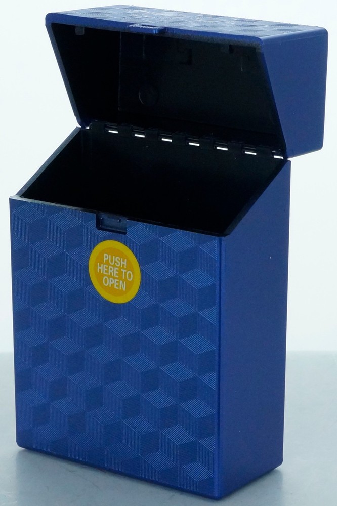 4 Pack King Size Push-to-Open Plastic Cigarette Case Cube Square Design