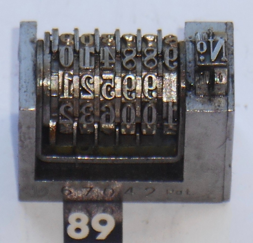 DOLD |  letterpress numbering machine | 89