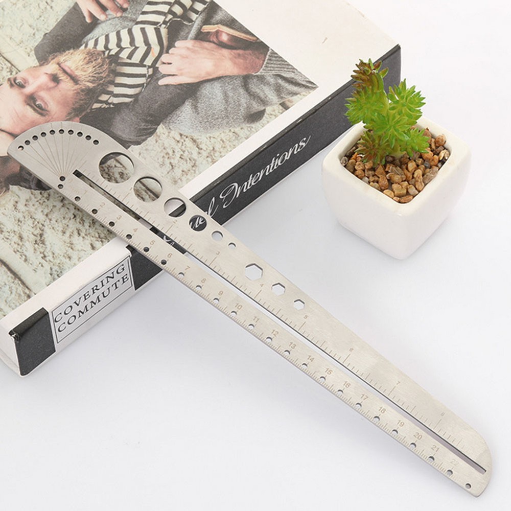 Scale Ruler Multifunctional Stainless Steel Compass Protractor Measuring