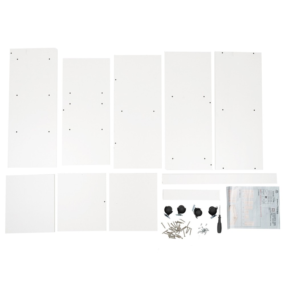Warm White Filing Cabinet, Storage Shelf, Mobile Printer Stand