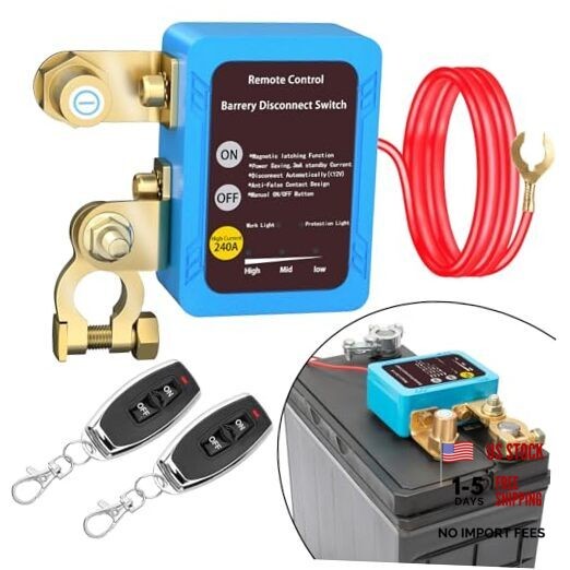 Remote Battery Disconnect Switch 12v, Smart Voltage Flat installation version