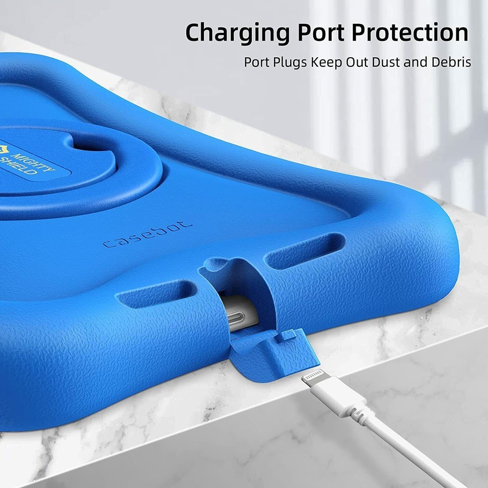 For iPad 9th/8th/7th Gen Rotating Stand Case Rugged Cover with Screen Protector