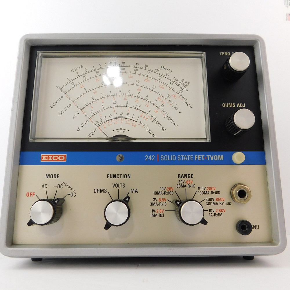 VTG EICO 242 SOLID STATE FET TVOM Analog Shop Meter & Operating/Assembly Manuals