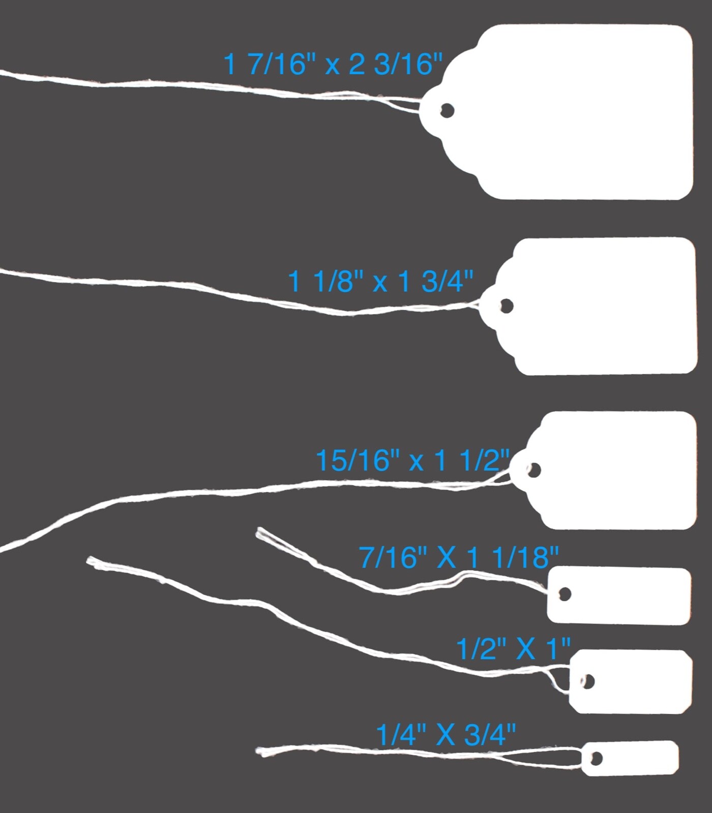 100 pcs White Paper Price Tags, Jewelry Price Tags with String attached