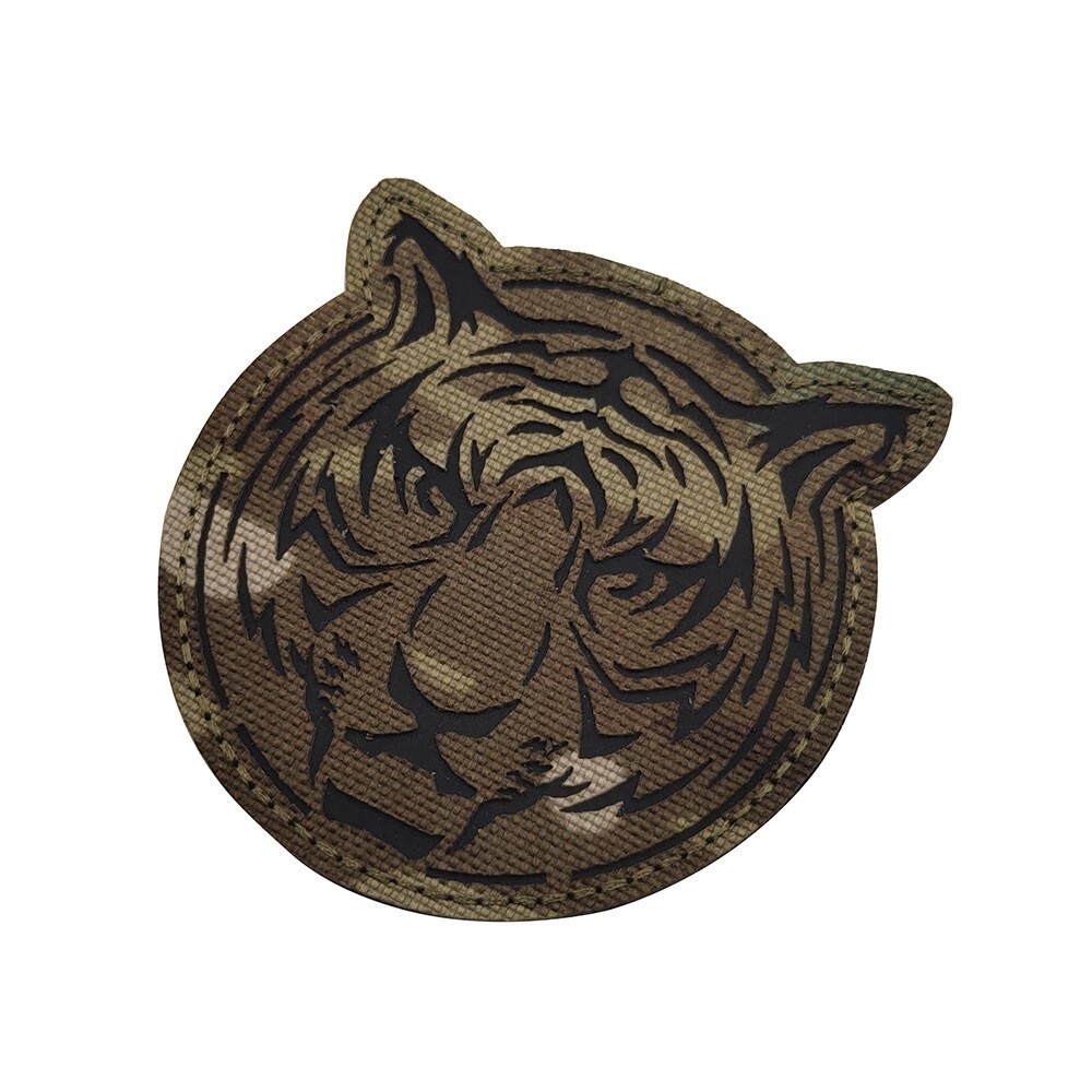 Reflective IR TIGER FACE/HEAD MILITRAY TACTICAL HOOK LOOP PATCH CP TAN DESERT