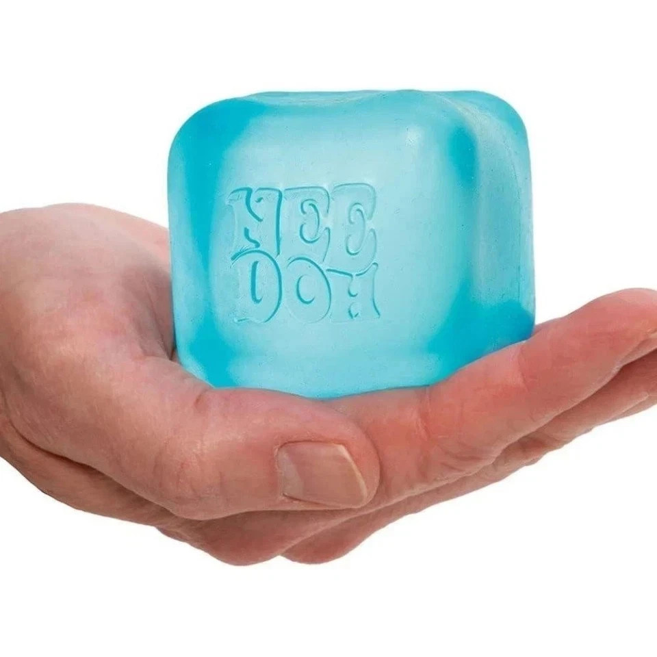 Schylling NeeDoh Nice Cube BLUE Sensory Squeeze Toy with Super Solid Squish