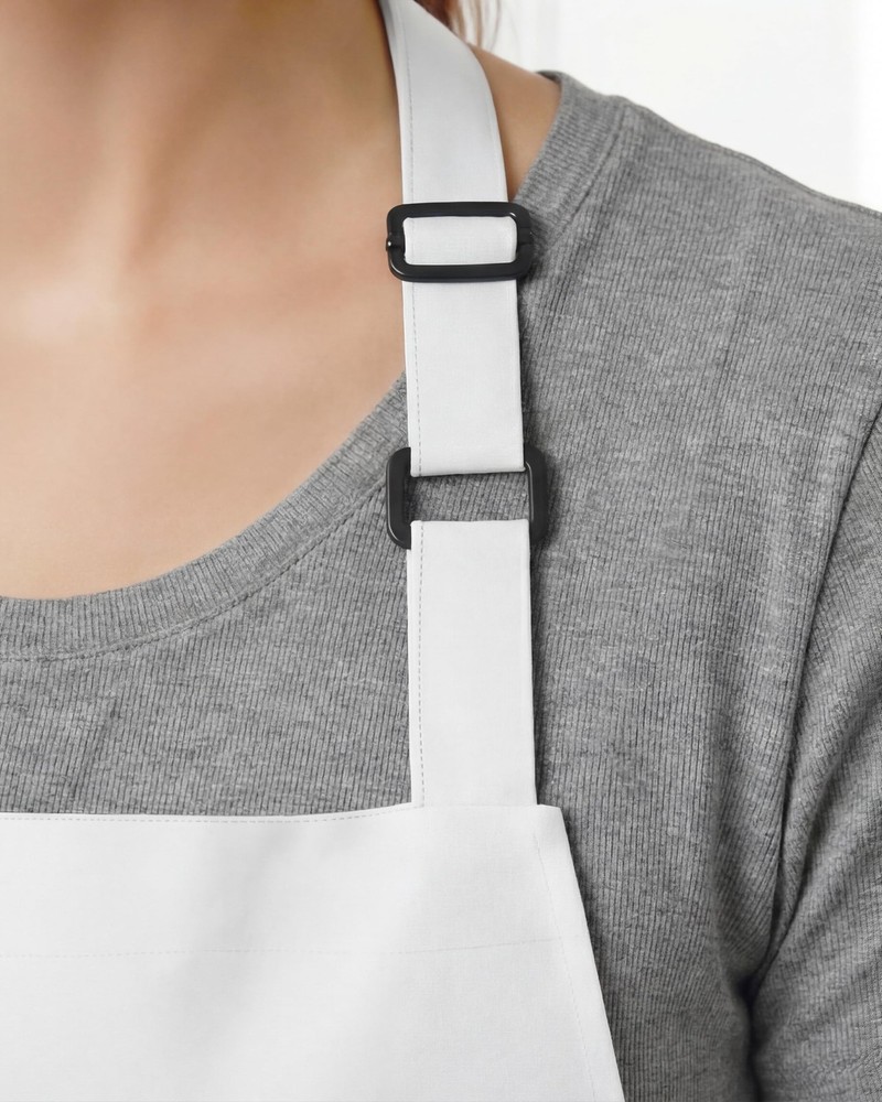 Utopia Kitchen 1 Pack Bib Apron, Adjustable Cooking Apron with 2 1, White