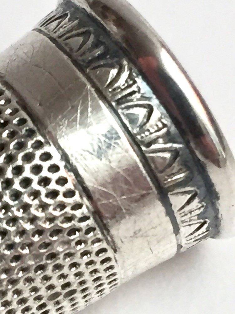Vintage Signed Solid Sterling Silver 925 Sewing Thimble Size: 10