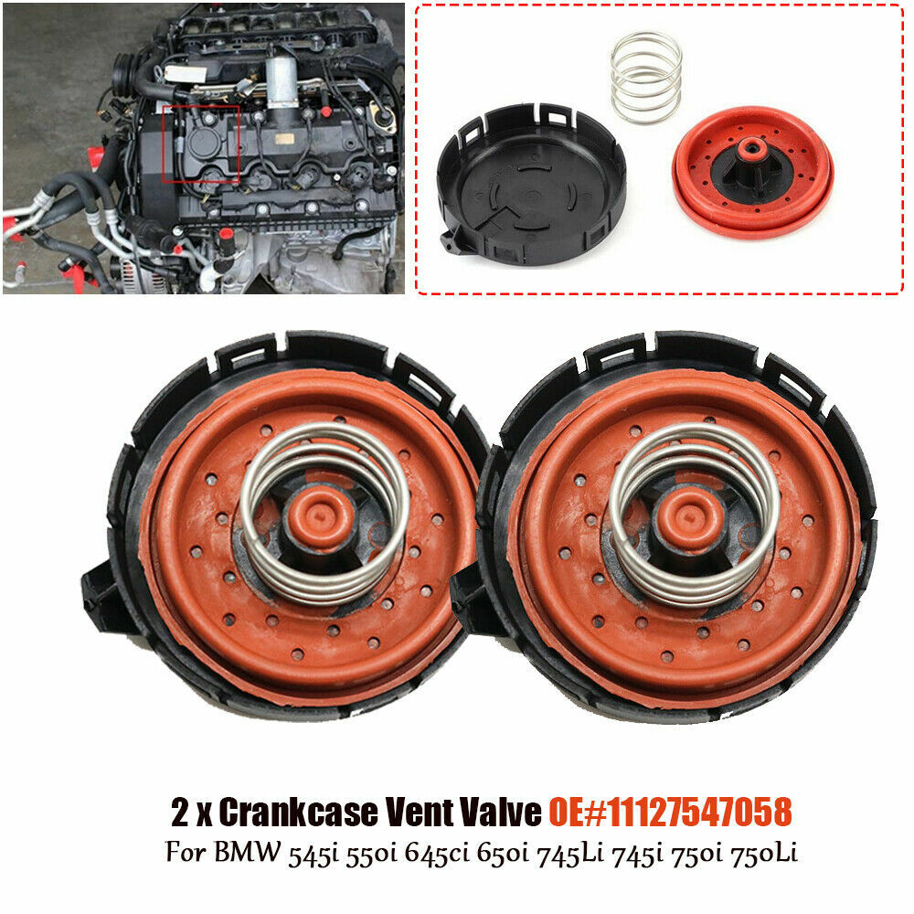 2pcs Crankcase Ventilation Vent PCV Valve 11127547058 For BMW E60 E65 E66 US