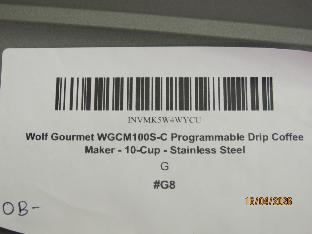 Wolf Gourmet Programable Coffee Maker WGCM100S Auto Drip System Red Knobs [G8]