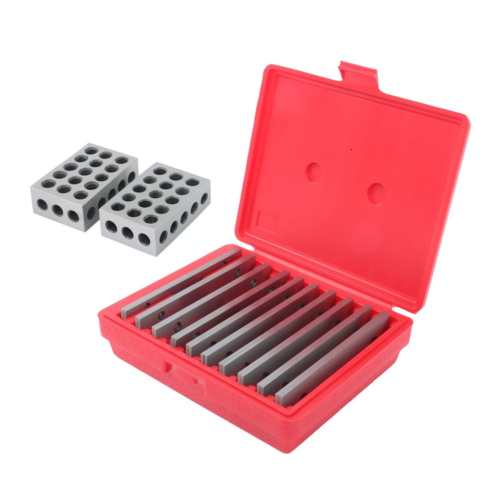 1/8" Thin Parallel Set & 1 Matched Pair 1-2-3 Block Set with 23 Holes Each