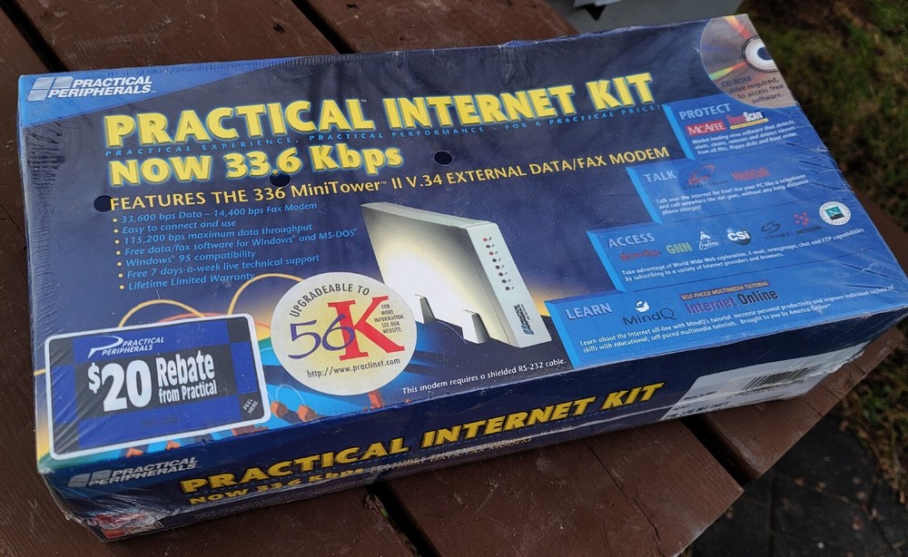 Practical Peripherals 366 5913US 33.6 KBPS External Data/Fax Modem Open Box