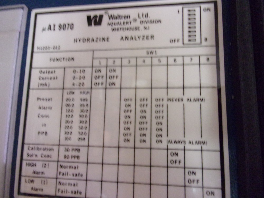 Waltron uAI9070 Hydrazine Analyzer