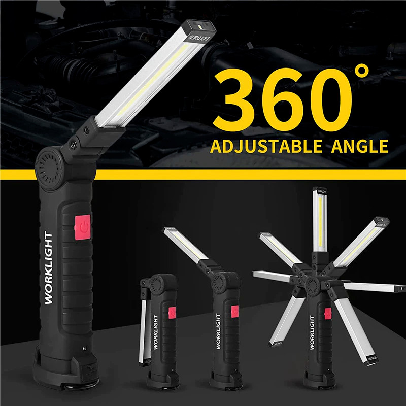 Rechargeable LED COB Work Light Mechanic Flashlight Lamp Bright