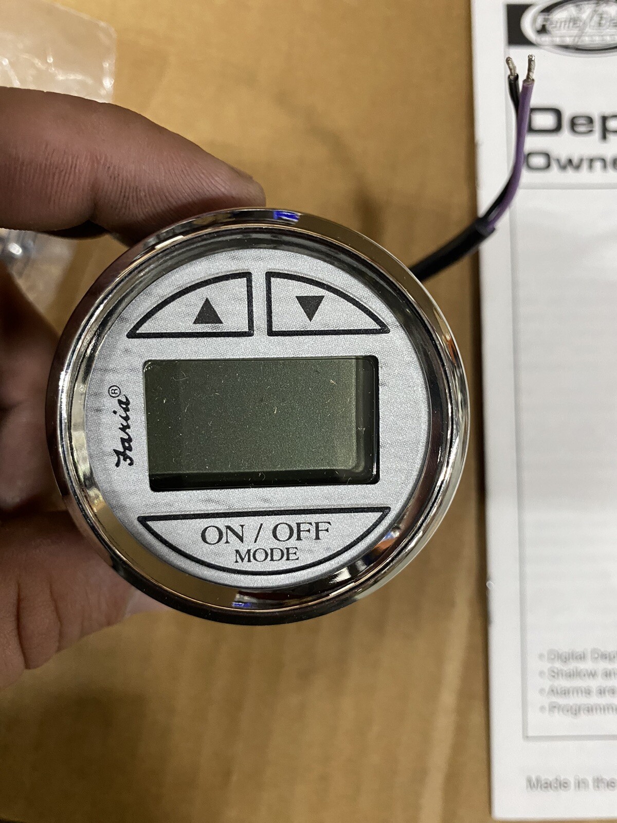 Faria 64749 Depth Sounder, Transom-gray