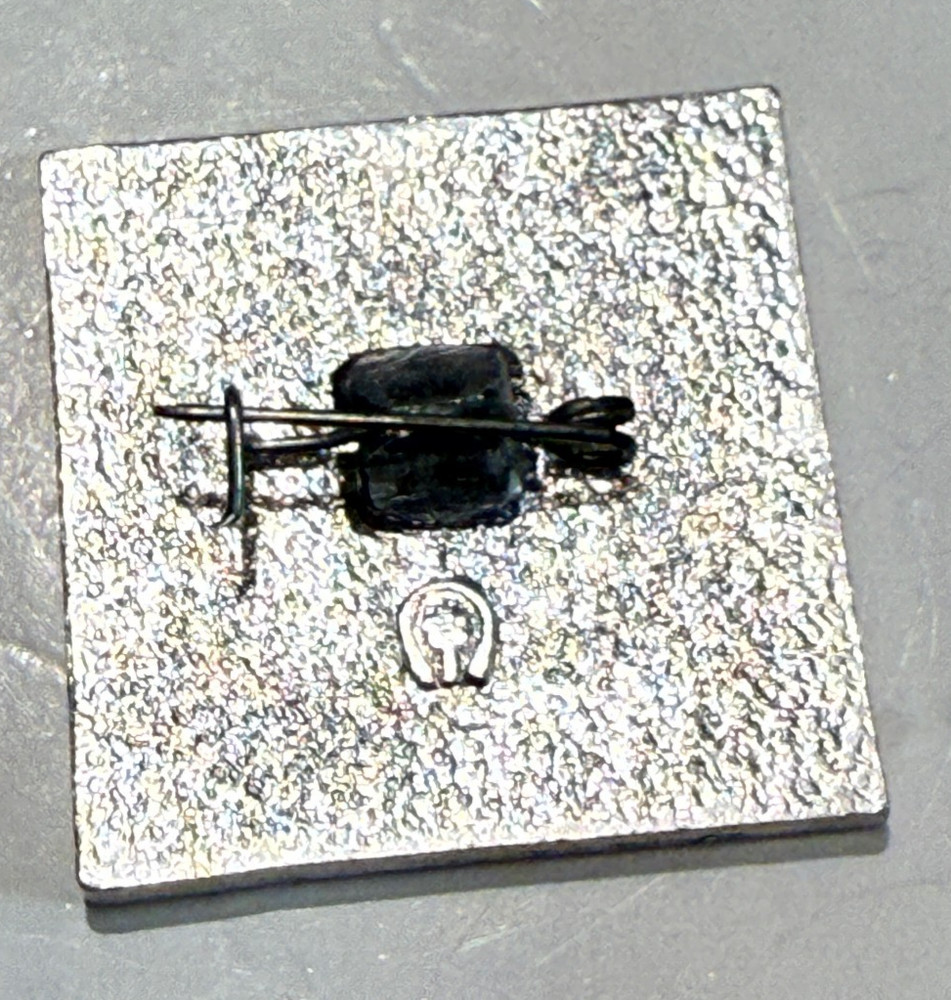 vtg Soviet Russia Alexander Pushkin silvertone Square Pin