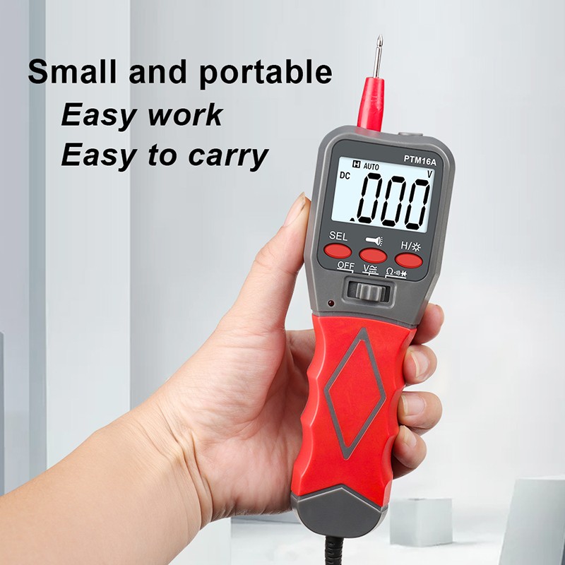 PTM16A Digital Multimeter 2000 Counts AC/DC LCD Voltage Resistance Tester