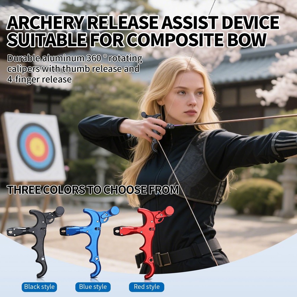 AREYCVK Archery Release Aid with Adjustable Trigger, 360°Rotatable Angle Adju...