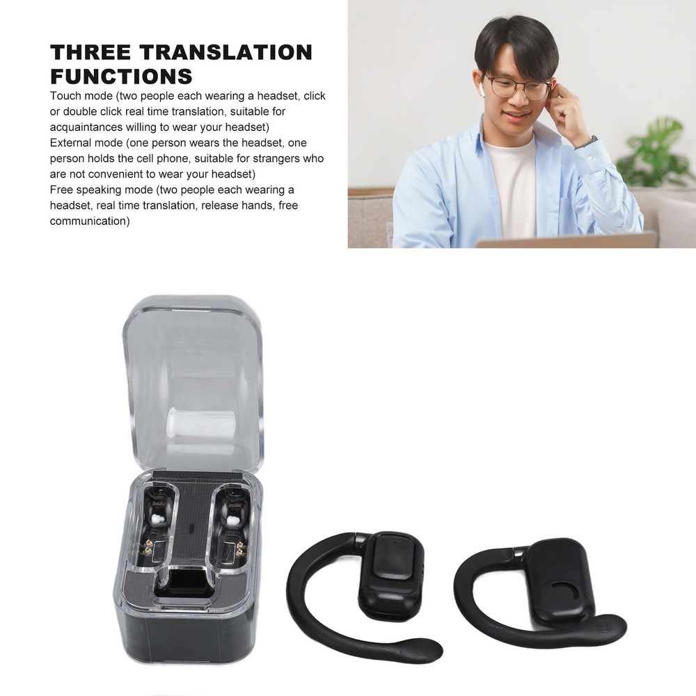√Translator Earbuds Rechargeable Wireless Language Translator Earhooks Earbuds